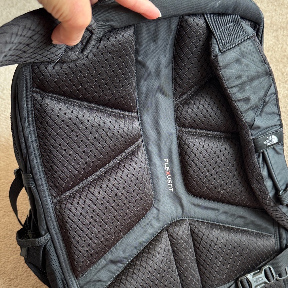 The North Face Black Backpack with White Bungee - Picture 3 of 8